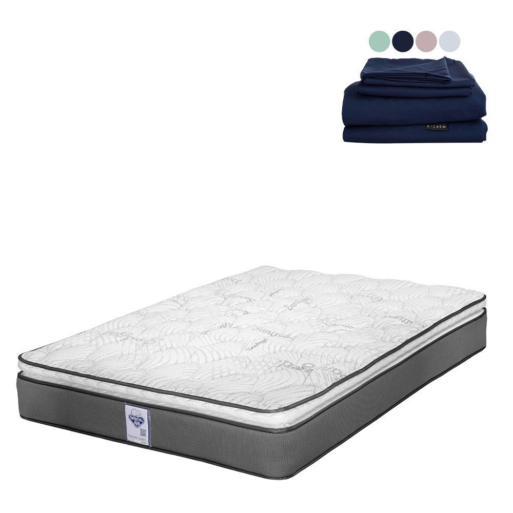 Colchón Spring Air Prestige King Size + Juego De Sábanas Softy