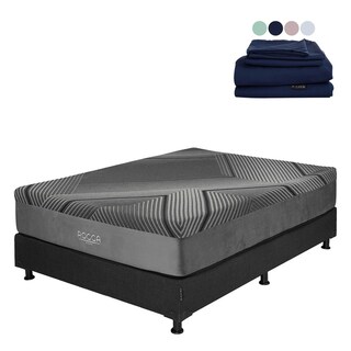 Foto 1 | Rogga Box Colchon+box+sabanas Softy Belucci Black Negro Matrimonial