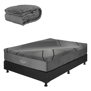 Foto 1 | Rogga Box Colchon+box+edredon Homy Belucci Black Negro Matrimonial