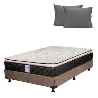 Foto 1 | Minesota Box Colchon+box+almohada 2pack Duke Mocca Cafe Queen Size