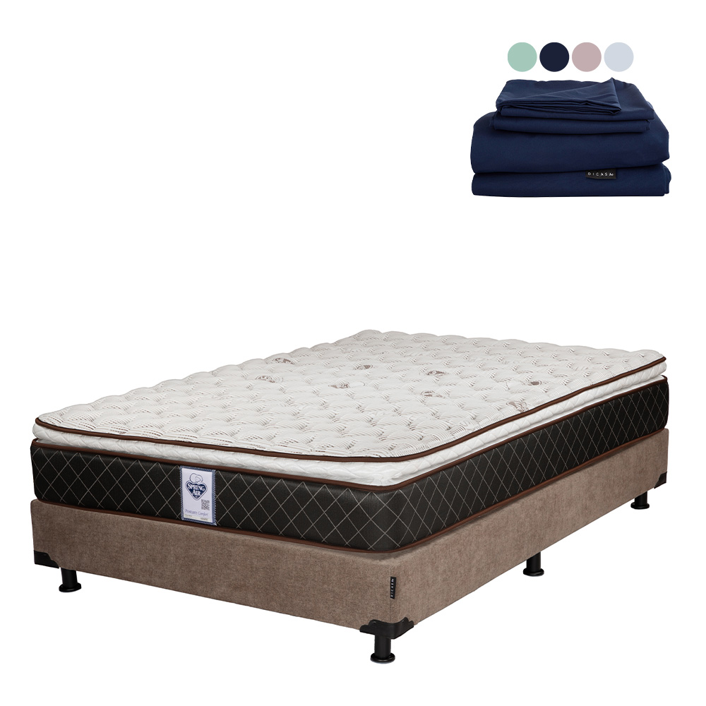Foto 1 | Minesota Box Colchon+box+sabanas Softy Duke Mocca Cafe Queen Size