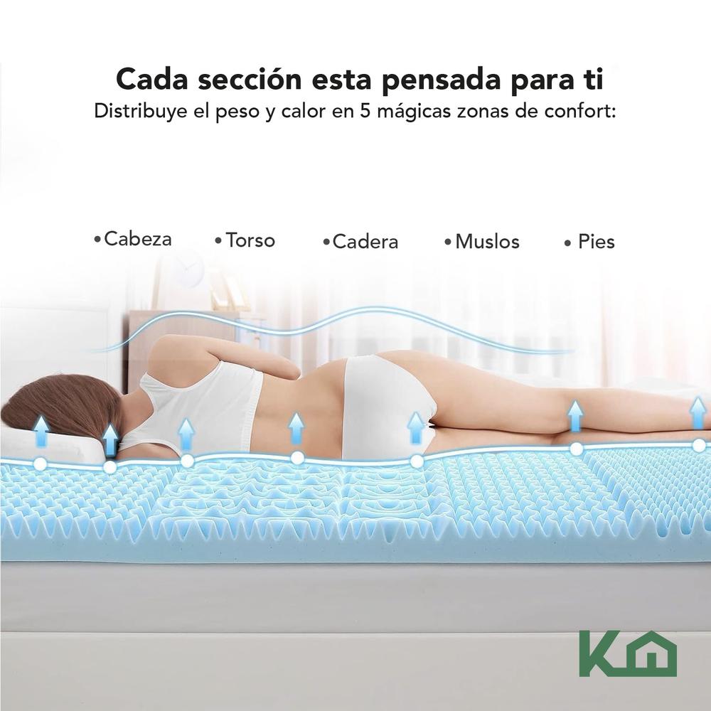 Foto 5 pulgar | Colchón + Cubrecolchón Individual de Espuma Memory KingsHouse