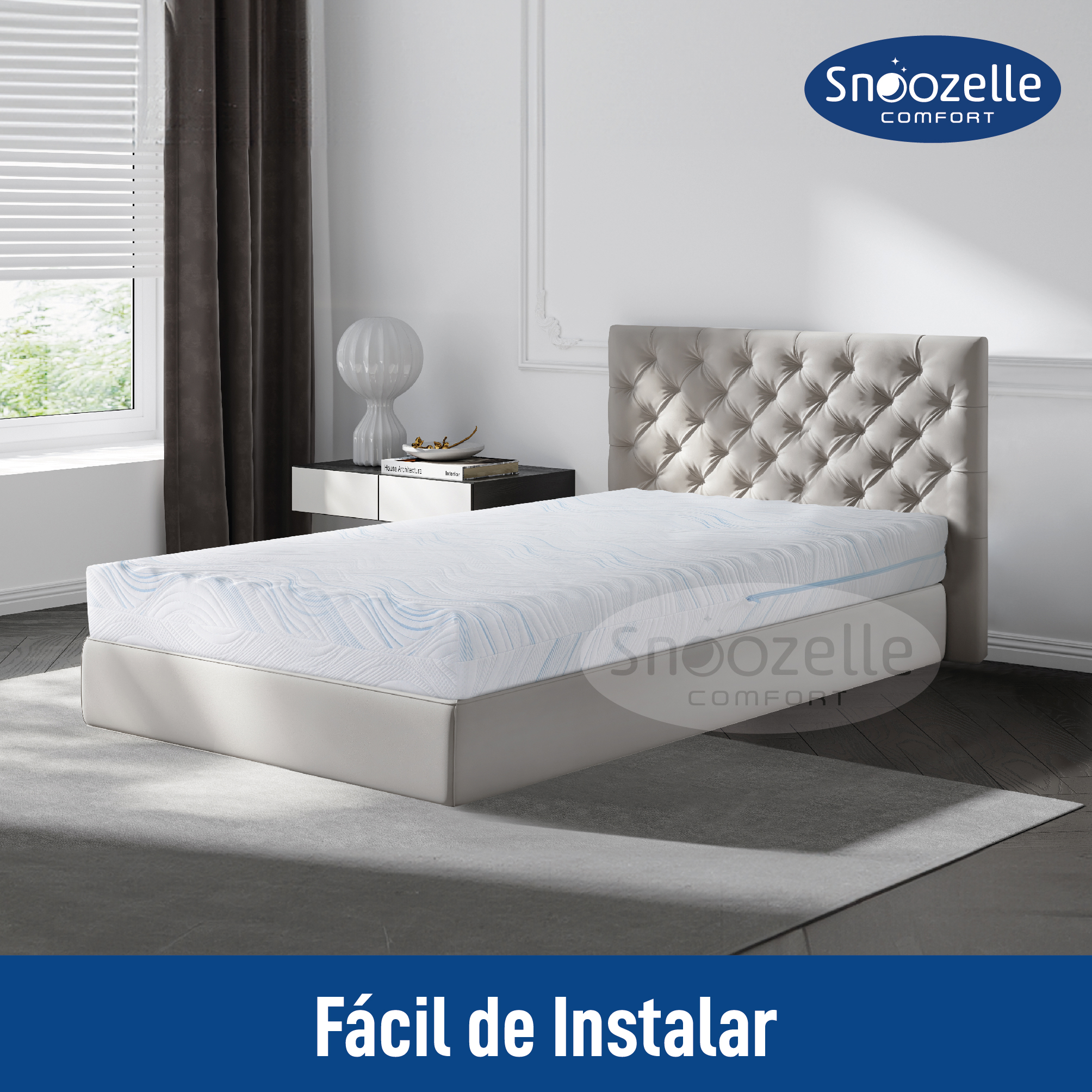 Foto 8 pulgar | Magmalife Snoozelle Comfort Colchón Individual Firme, Espuma Alta Densidad, Memory Foam, Frescura Al Dormir, En Caja