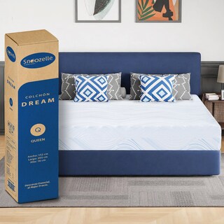 Foto 1 | Snoozelle Comfort Colchón Dual En Caja, Medio Firme De Un Lado Y Medio Suave Del Otro, Espuma Alta Densidad (queen Size