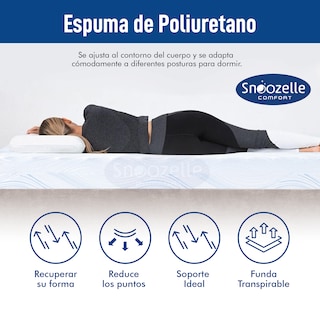 Foto 4 | Snoozelle Comfort Colchón Dual En Caja, Medio Firme De Un Lado Y Medio Suave Del Otro, Espuma Alta Densidad (queen Size