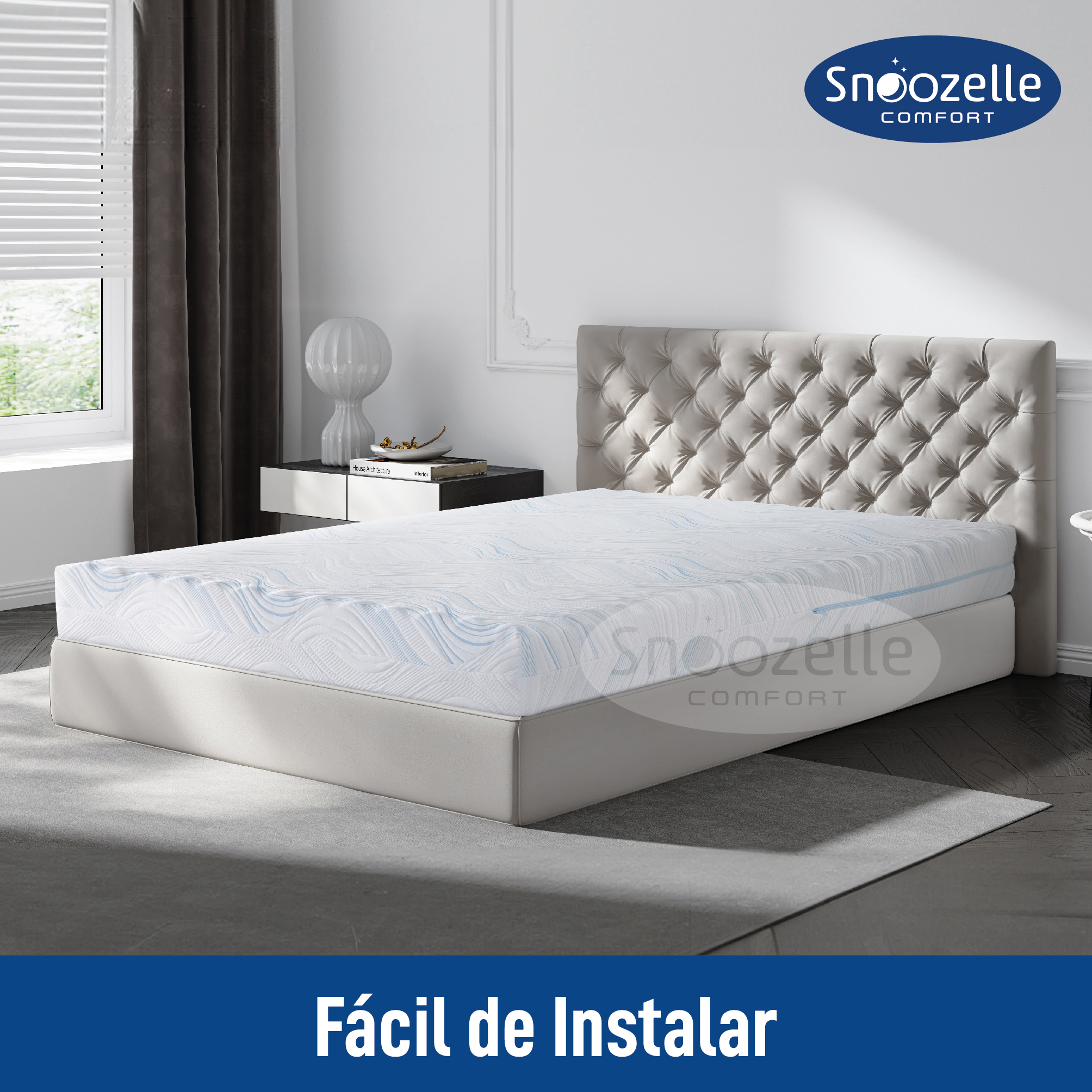 Foto 8 pulgar | Snoozelle Comfort Colchón Dual En Caja, Medio Firme De Un Lado Y Medio Suave Del Otro, Espuma Alta Densidad (queen Size