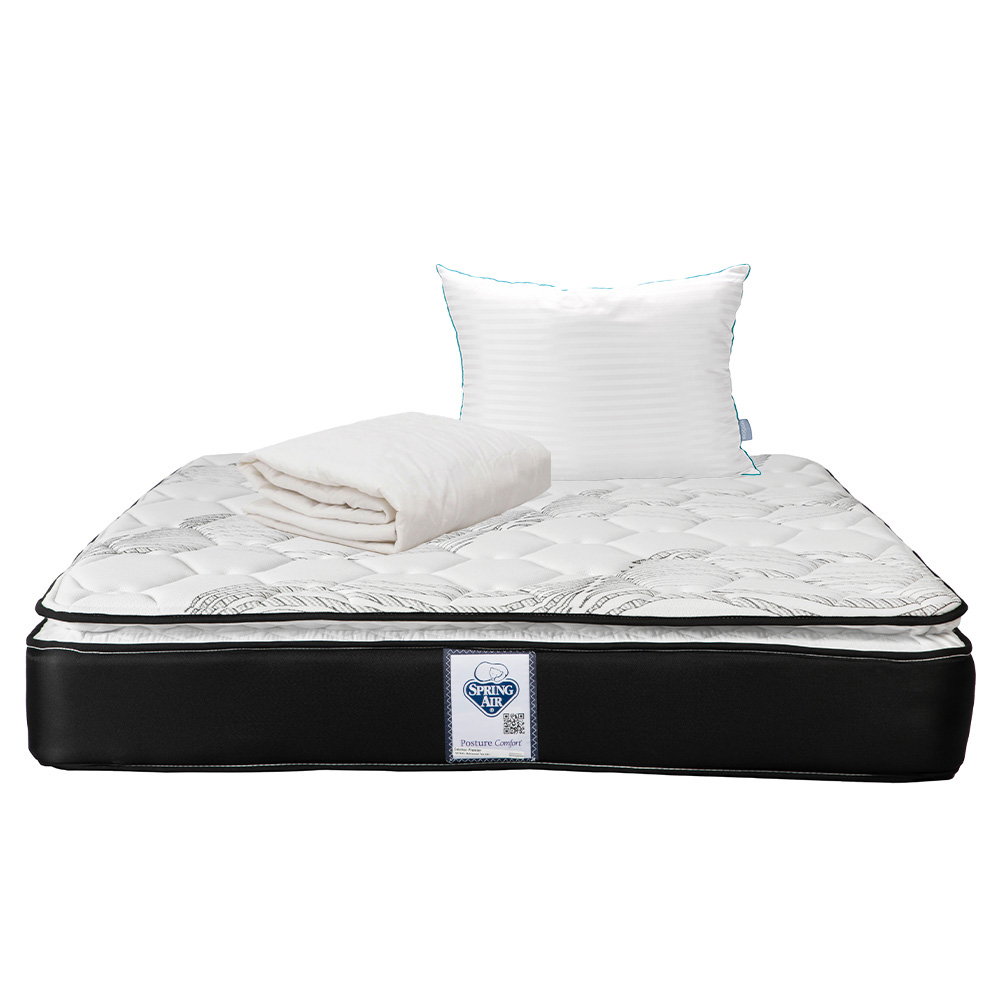 Colchón Spring Air Premier Color Blanco King Size + Almohada Royal + Protector Ultra