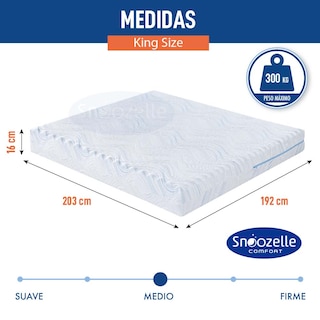 Foto 2 | Snoozelle Comfort Colchón Dual En Caja, Medio Firme De Un Lado Y Medio Suave Del Otro, Espuma Alta Densidad (matrimoni