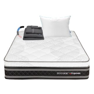 Foto 1 | Colchon Restonic Ergosum Queen Size + Almohada Royal + Sabanas Royal Gris