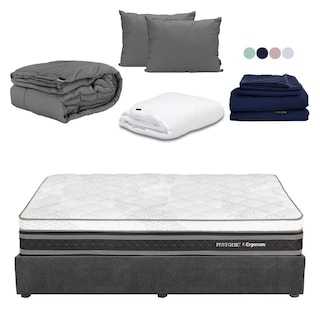 Foto 1 | Colchón Restonic Ergosum + Base Dicasa King Size + Almohada 2pack + Protector Cloud + Sábanas Softy + Edredón Homy