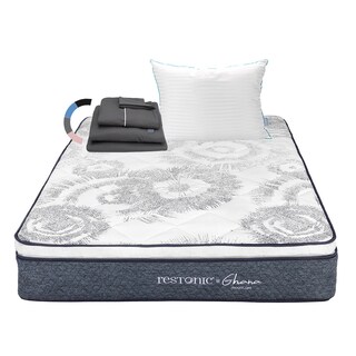 Foto 1 | Colchón Restonic Ghana Color Blanco King Size + Almohada Royal + Sábanas Royal