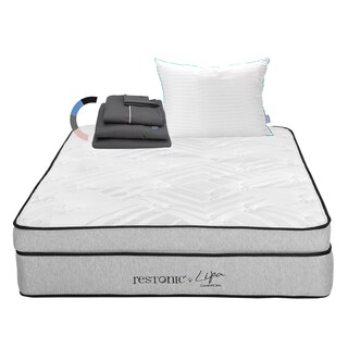 Foto 1 | Colchón Restonic Lipa Color Blanco Matrimonial + Almohada Royal + Sábanas Royal