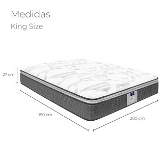 Foto 3 | Colchón King Size Restonic En Kit De Lujo Con 2 Almohadas
