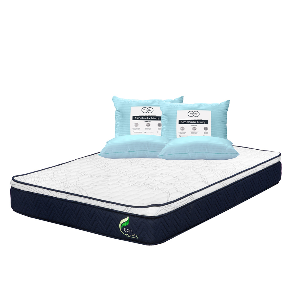 Foto 1 | Colchón Restonic Eon Color Azul King Size + 2 Almohadas Trinity