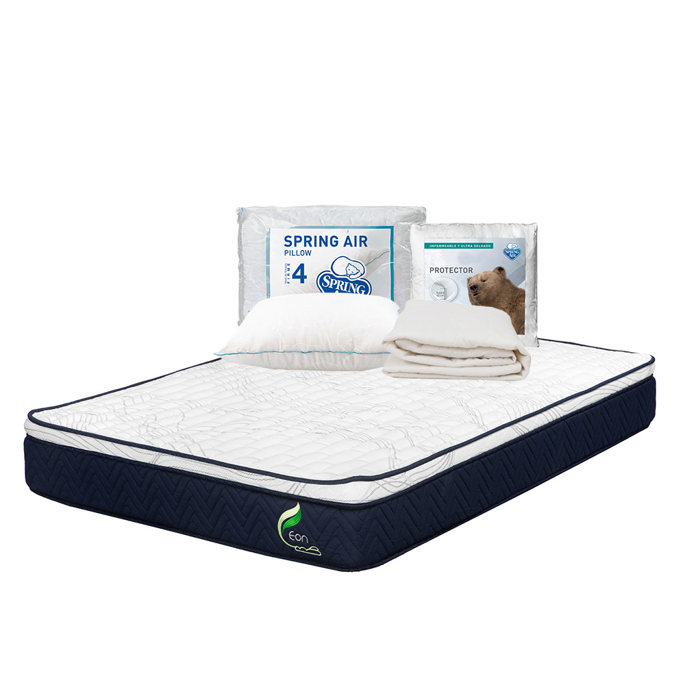 Foto 1 | Colchón Restonic Eon Color Azul Queen Size + Almohada Osos + Protector Ultra