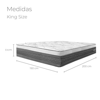 Foto 2 | Colchón King Size Restonic Kit De Lujo 2 Almohadas Confort Total