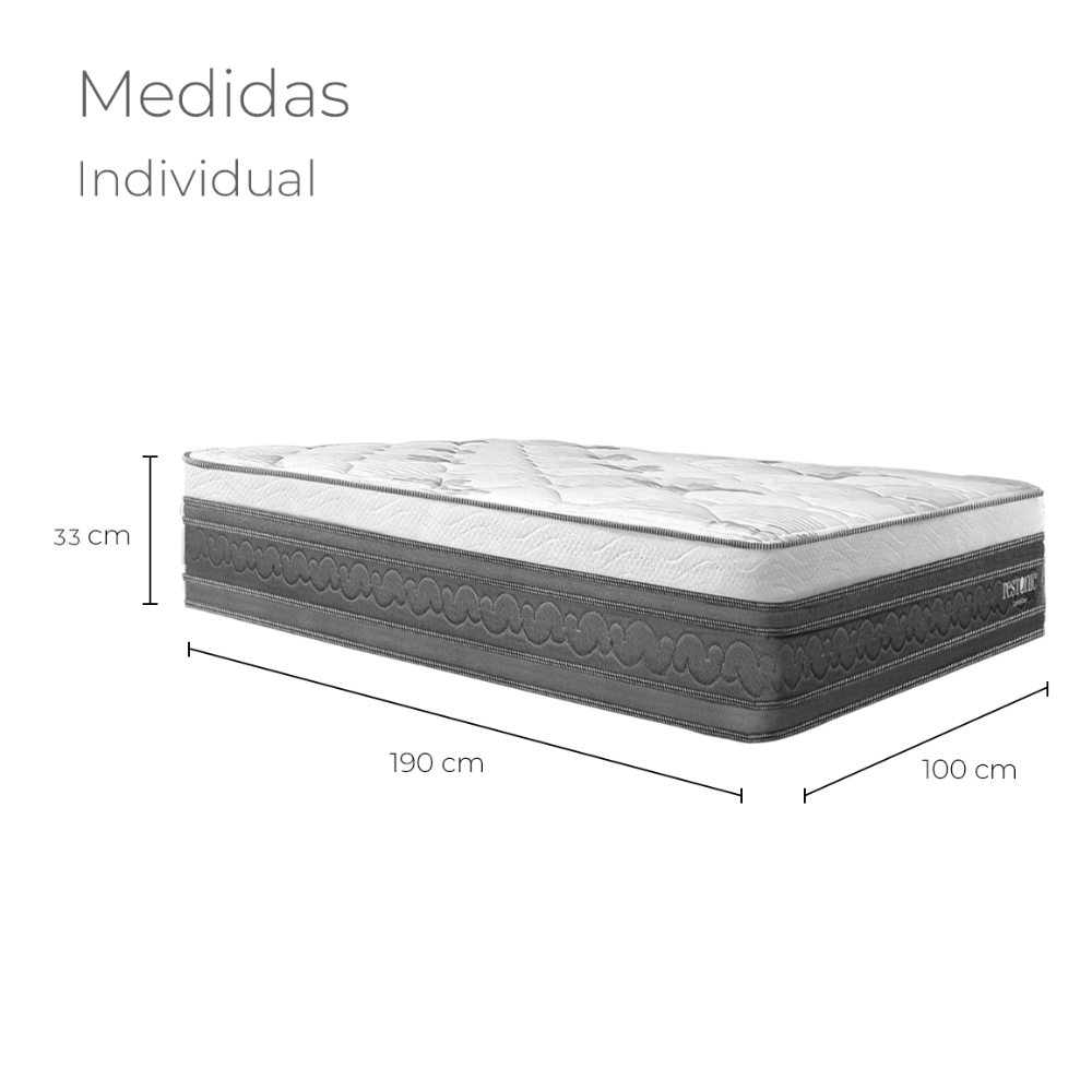 Foto 2 | Colchón Individual Restonic Kit 2 Almohadas Hipoalergénico