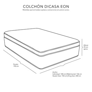 Foto 7 | Colchón Dicasa Eon Queen Size + Almohada 2pack