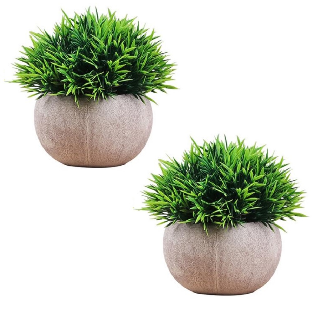 Macetas con  Plantas Artificiales HappyWare 100165_5 color Verde 2 Piezas