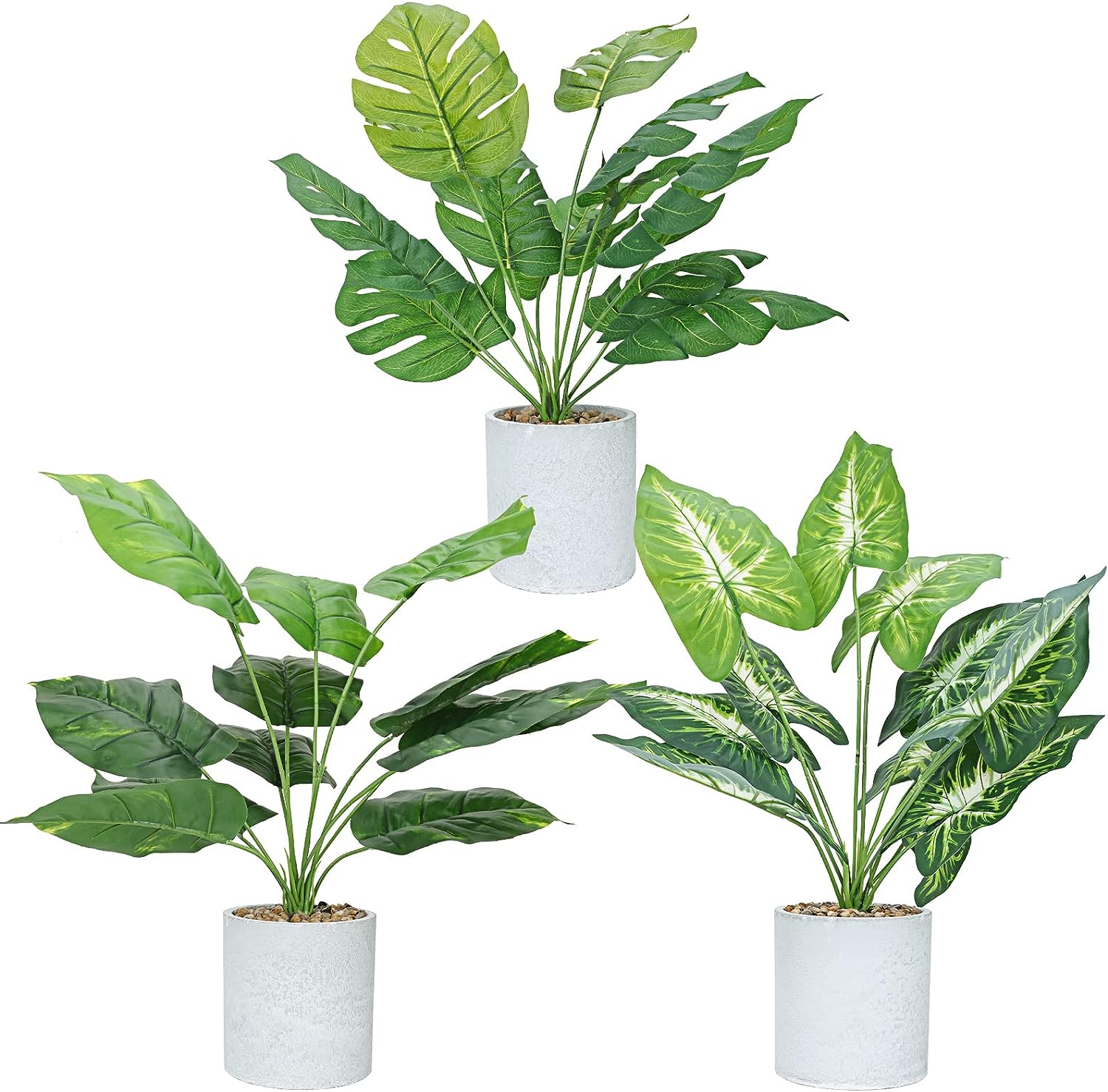 Venta Internacional-Plantas Artificiales Jieyou Verdes 3 Piezas