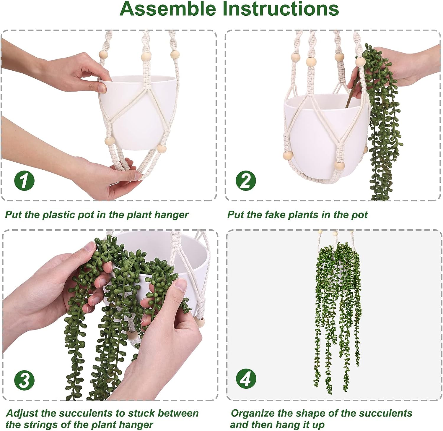 Foto 7 | Venta Internacional - Plantas Colgantes Artificiales Jieyou con Maceta y Colgador