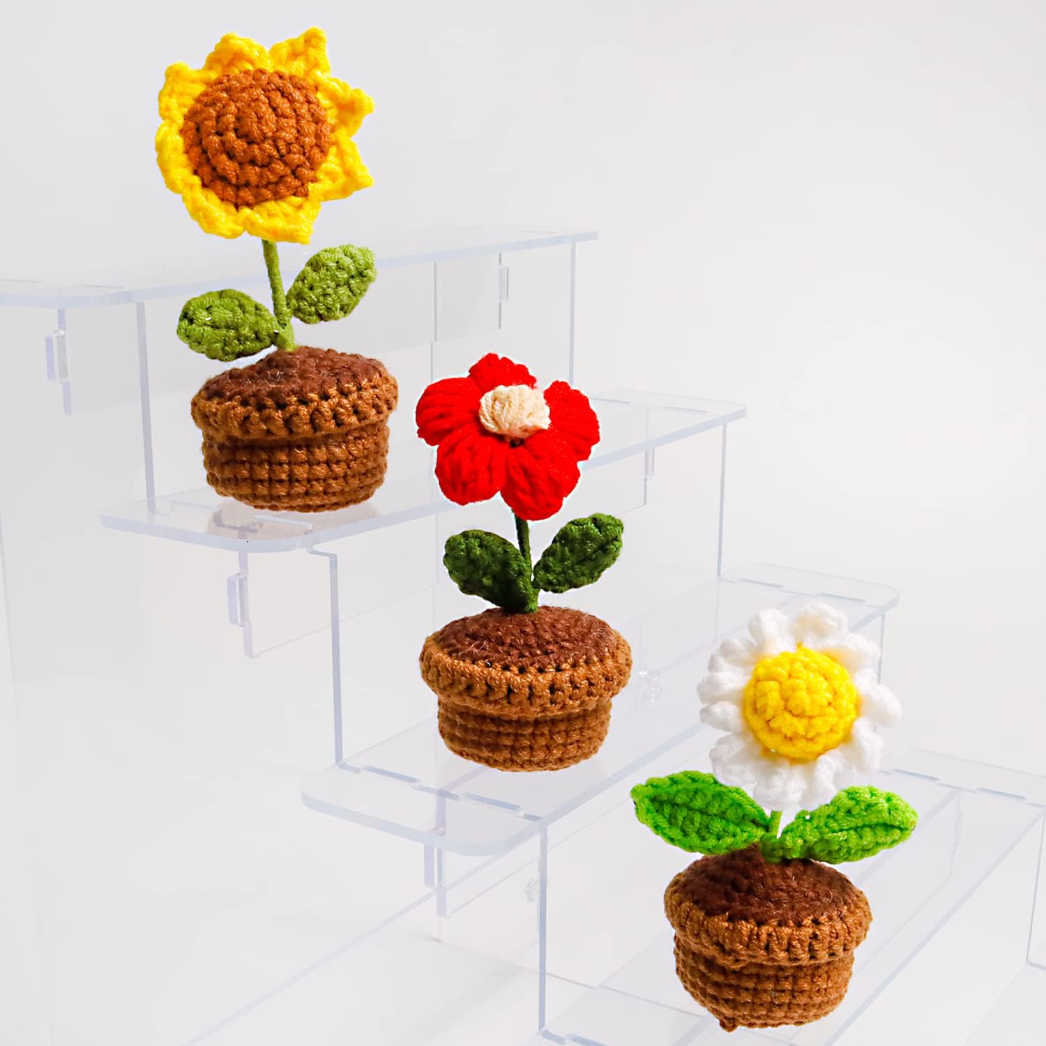 Foto 4 pulgar | Venta Internacional - Set de 3 Flores Tejidas para Decoración