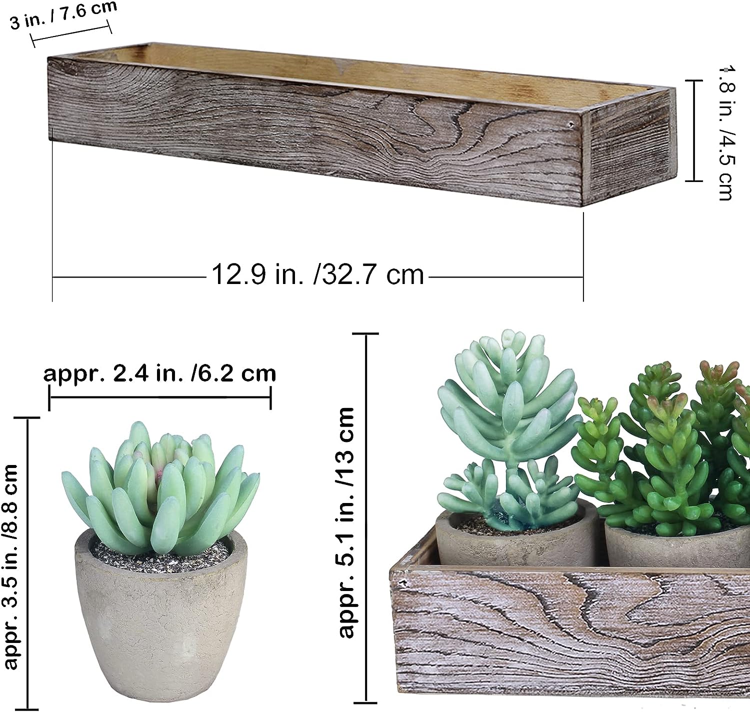 Foto 3 | Set De 5 Arreglos De Plantas Suculentas Artificiales En Macetas Pequeñas