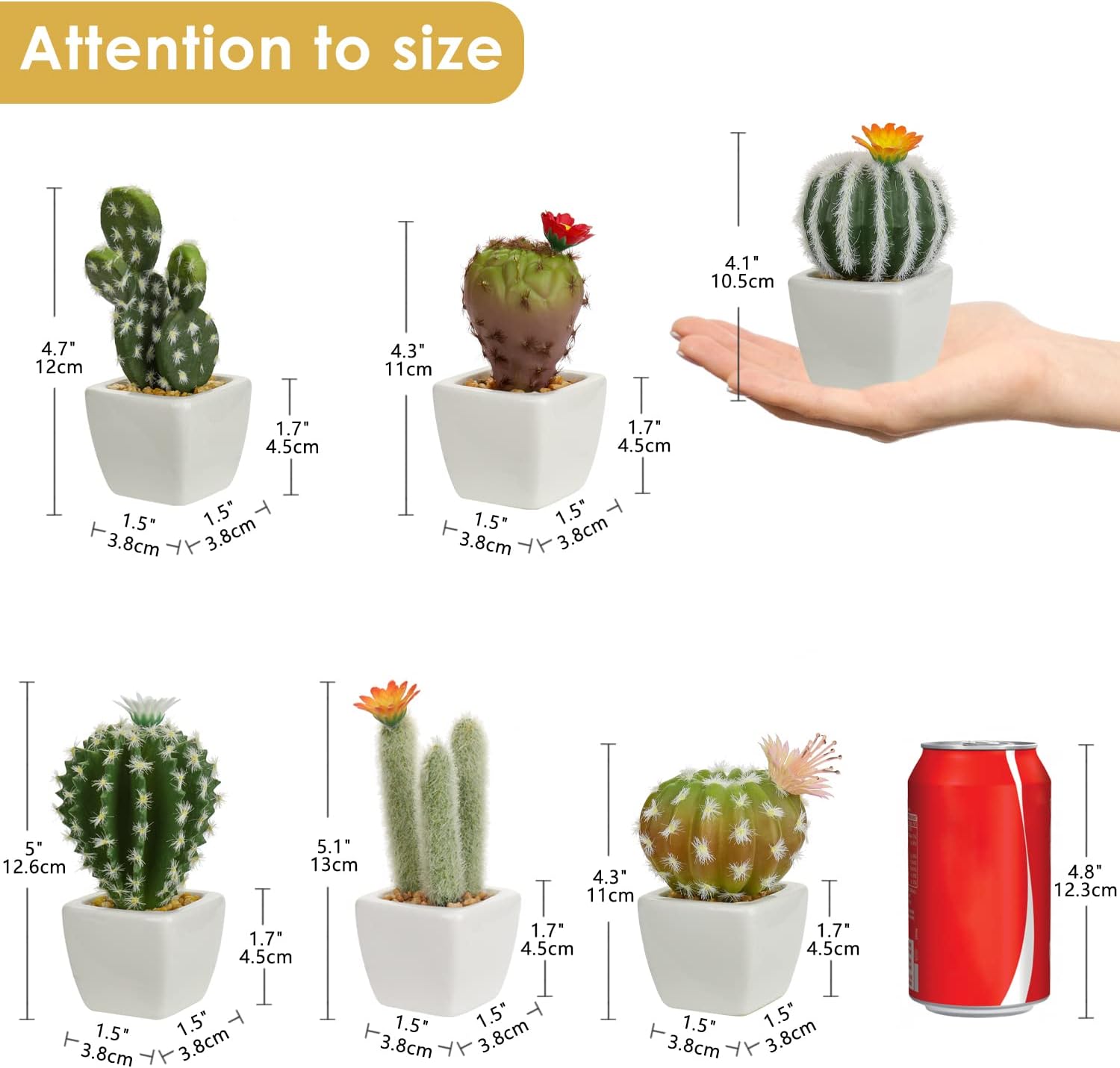 Foto 4 pulgar | Venta Internacional - Minicactus Artificiales Jieyou 6 Unidades