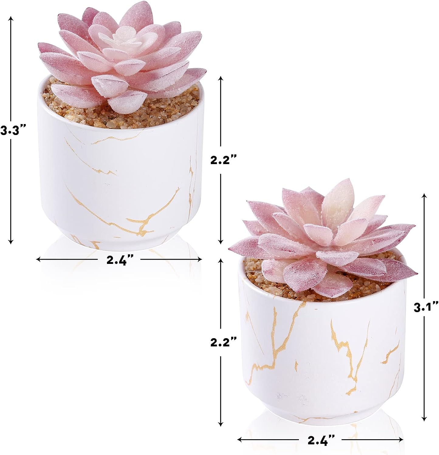 Foto 4 | Venta Internacional - Plantas Suculentas Artificiales Jieyou con Maceta de Cerámica Blanca