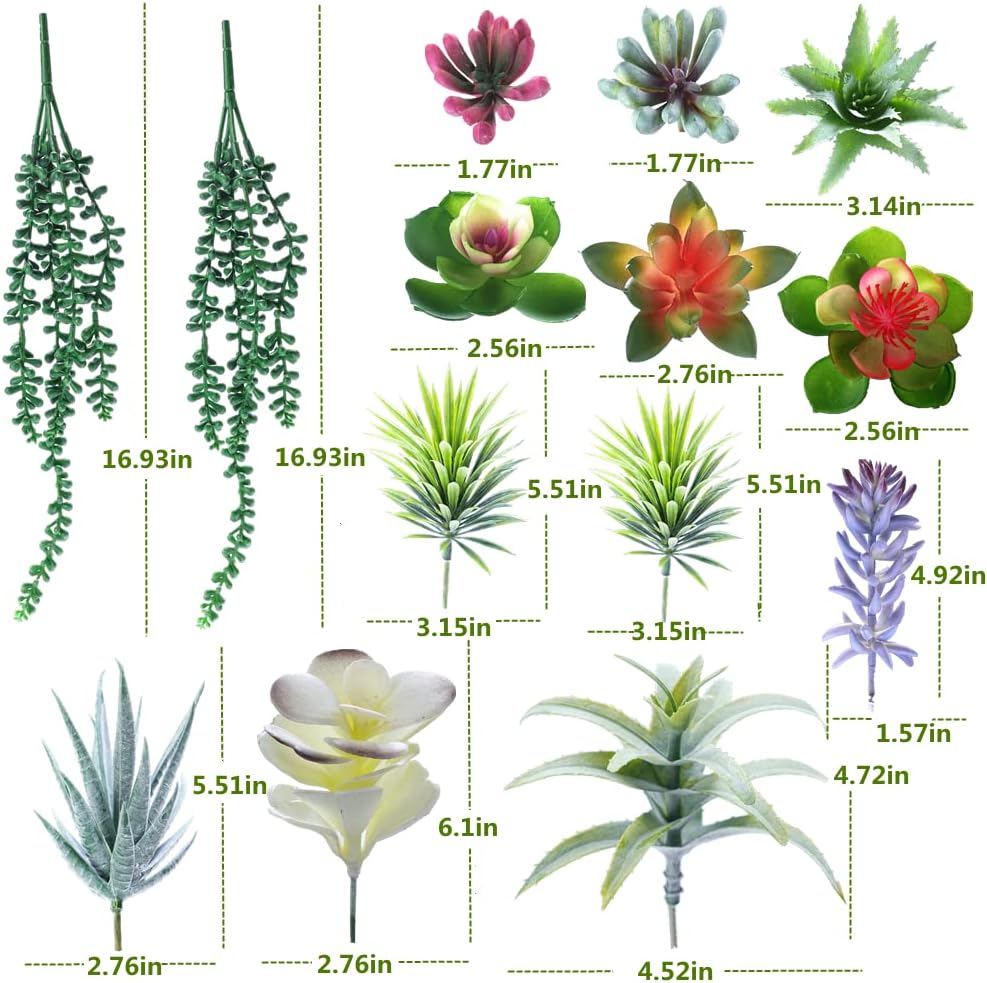 Foto 6 pulgar | Venta Internacional - Suculentas Artificiales Jieyou 24 Plantas sin Maceta con Forma Realista