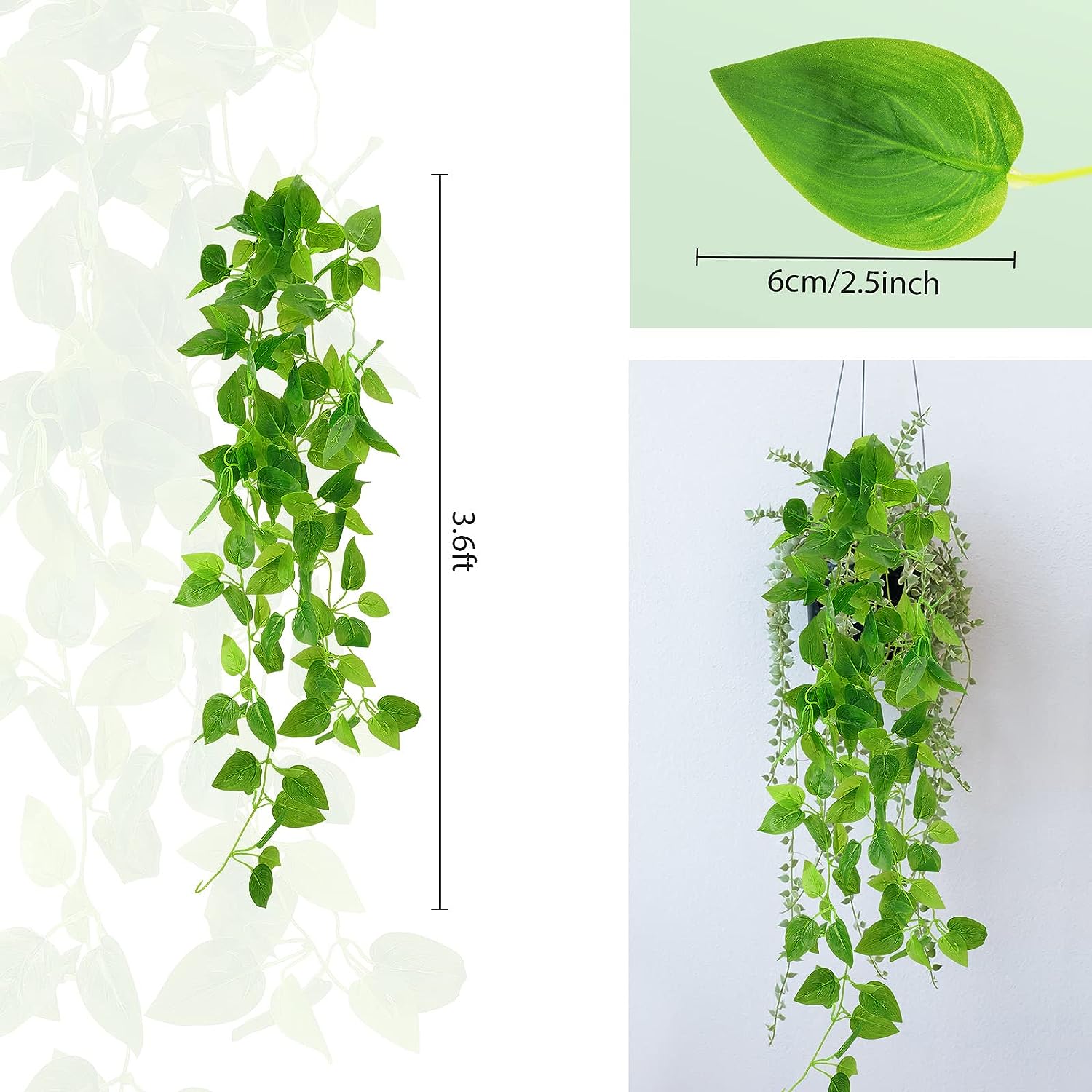 Foto 3 | Venta Internacional - Plantas Colgantes Artificiales Jieyou 16 Piezas