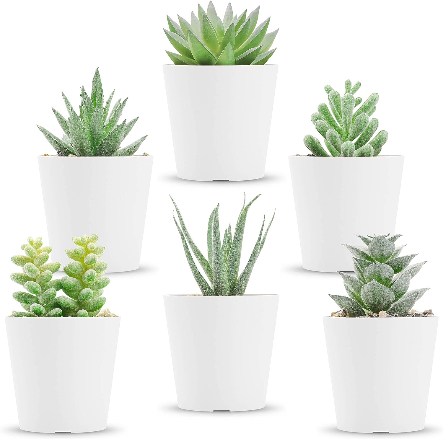 Venta Internacional - Set de Plantas Suculentas Artificiales para Decoración de Dormitorio 6 Paquetes