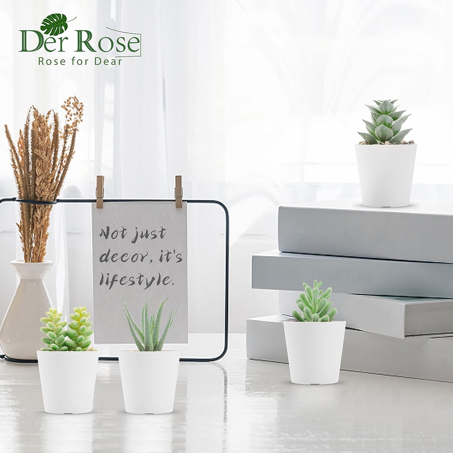 Foto 5 | Venta Internacional - Set de Plantas Suculentas Artificiales para Decoración de Dormitorio 6 Paquetes