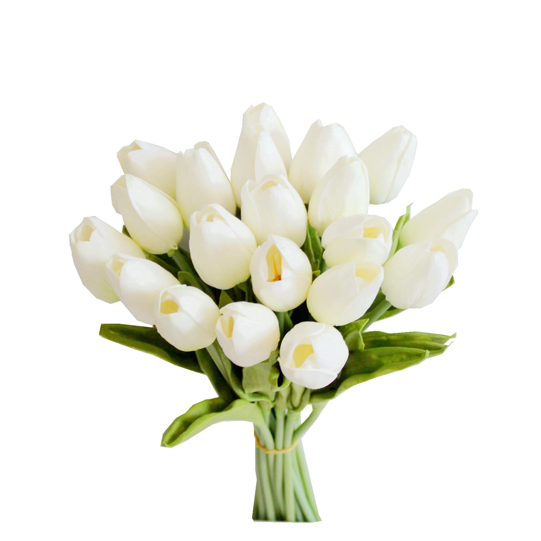 Flores Artificiales De Seda Con Forma De Tulipán, Color Blanco Mandy, 20 X 35 Cm - Venta Internacional.