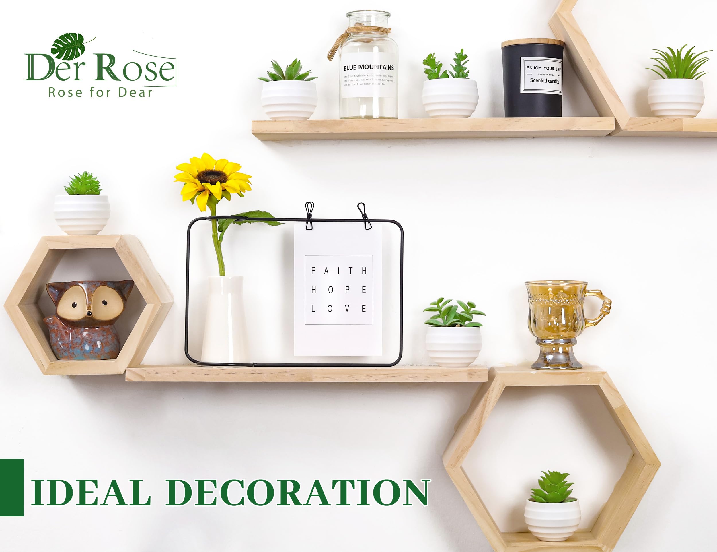 Foto 4 pulgar | Set De Suculentas Artificiales Der Rose Con 6 Plantas Para Decoración Del Hogar - Venta Internacional.