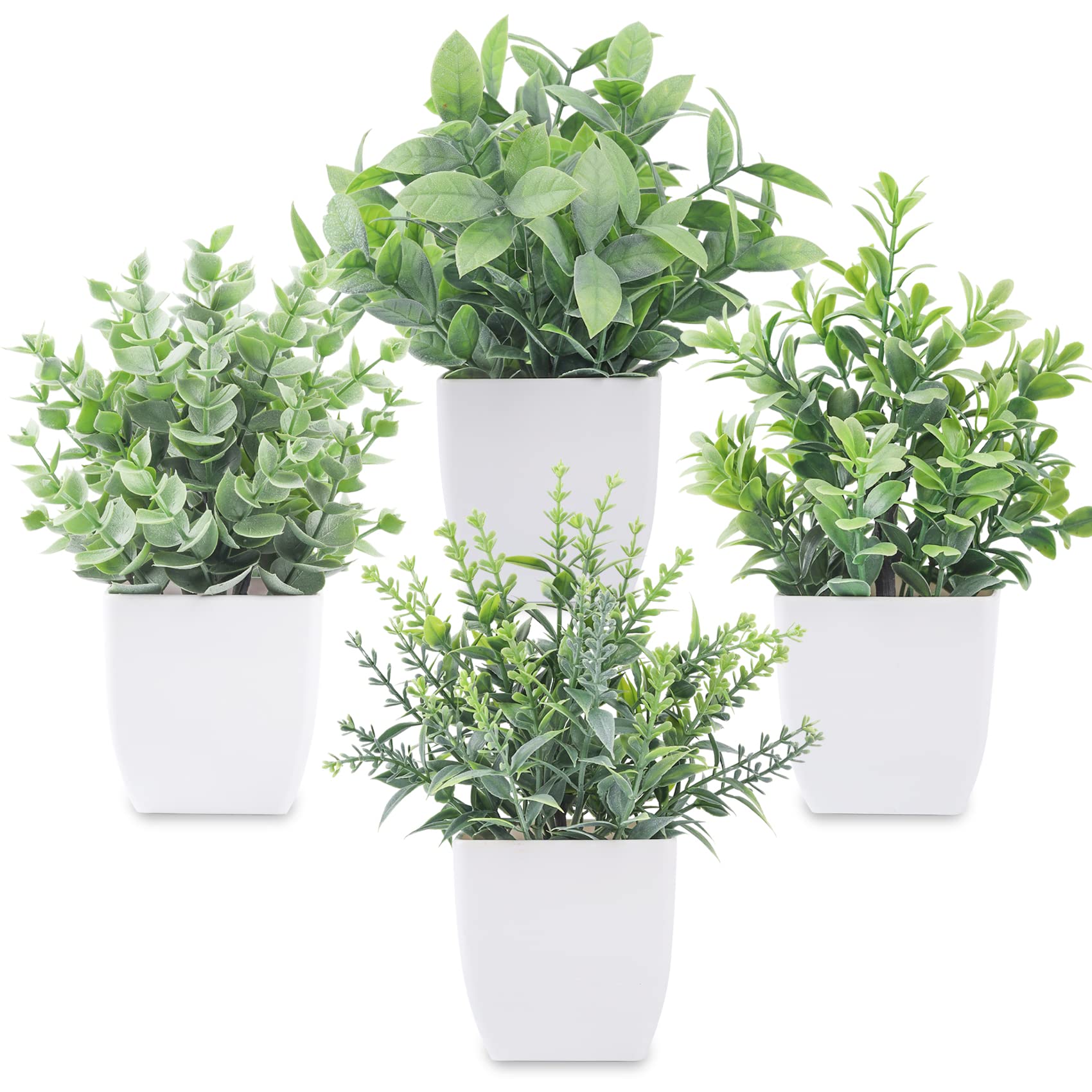 Plantas Artificiales Der Rose, Minimacetas Verdes, 4 Unidades, Para El Hogar - Venta Internacional.