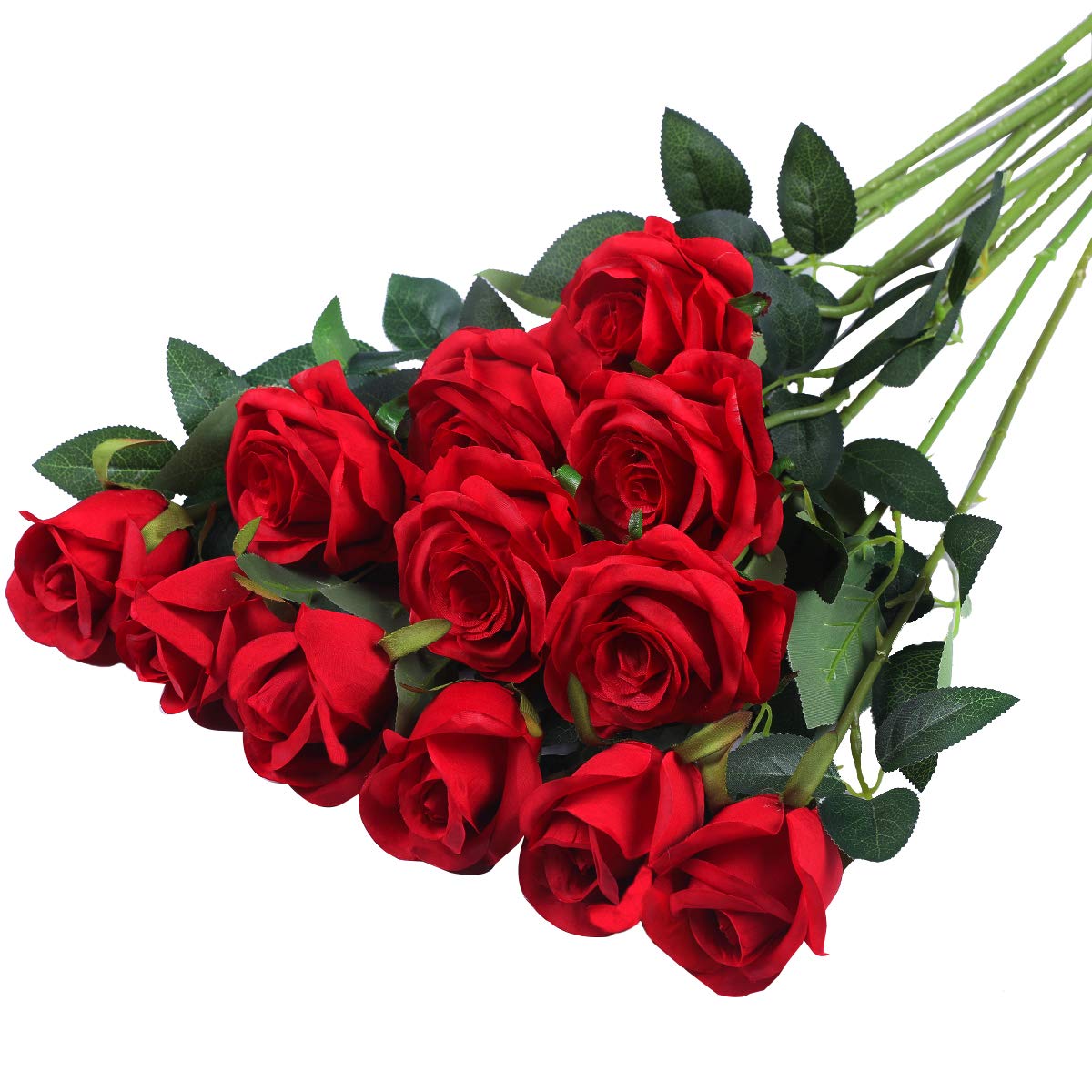 Ramo De Flores De Seda Artificial, Increíbles Rosas, 12 Unidades (a-red) - Venta Internacional. $362