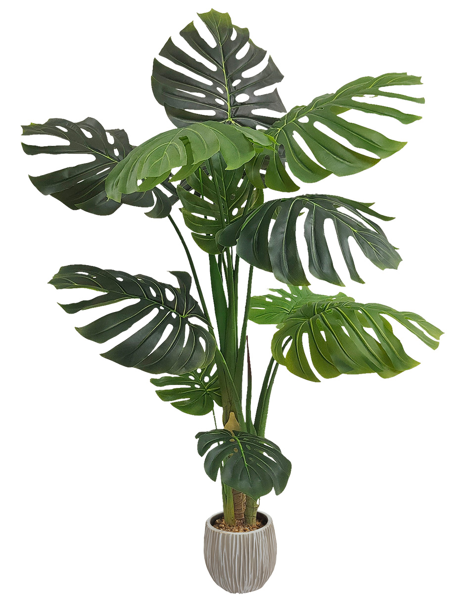 Planta Artificial Decorativa Moderna Con Maceta Monstera De 140cm De Alto Artego Para Hogar Sala Comercio Oficina