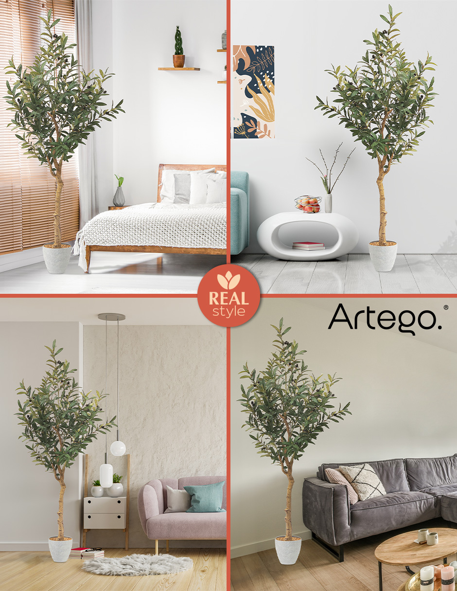Foto 6 pulgar | Planta Artificial Decorativa Moderna Con Maceta Olivo Grande De 180cm De Alto Artego Para Hogar Sala Comercio Oficina