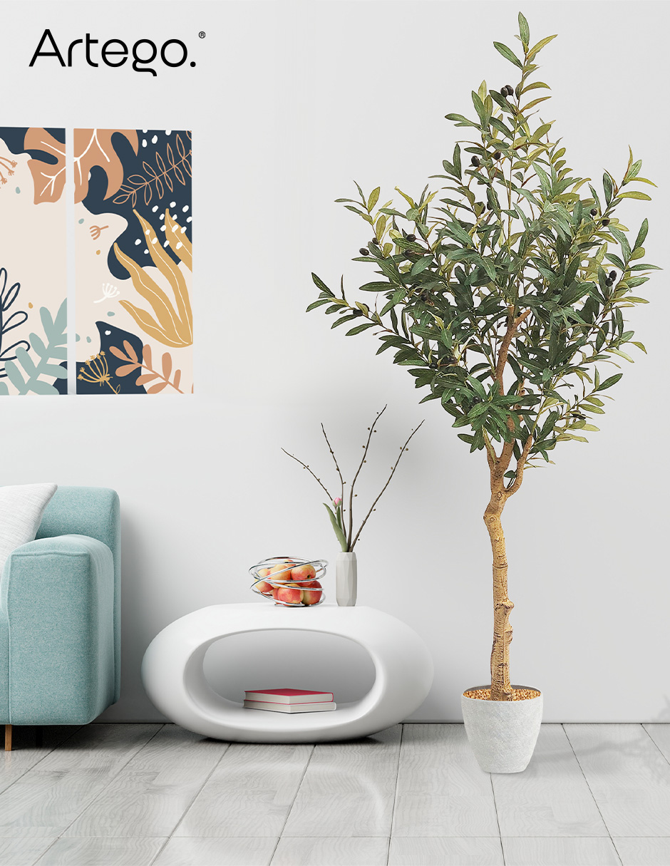 Foto 8 pulgar | Planta Artificial Decorativa Moderna Con Maceta Olivo Grande De 180cm De Alto Artego Para Hogar Sala Comercio Oficina