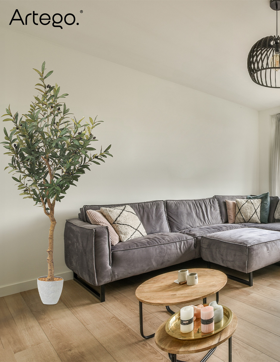 Foto 9 pulgar | Planta Artificial Decorativa Moderna Con Maceta Olivo Grande De 180cm De Alto Artego Para Hogar Sala Comercio Oficina