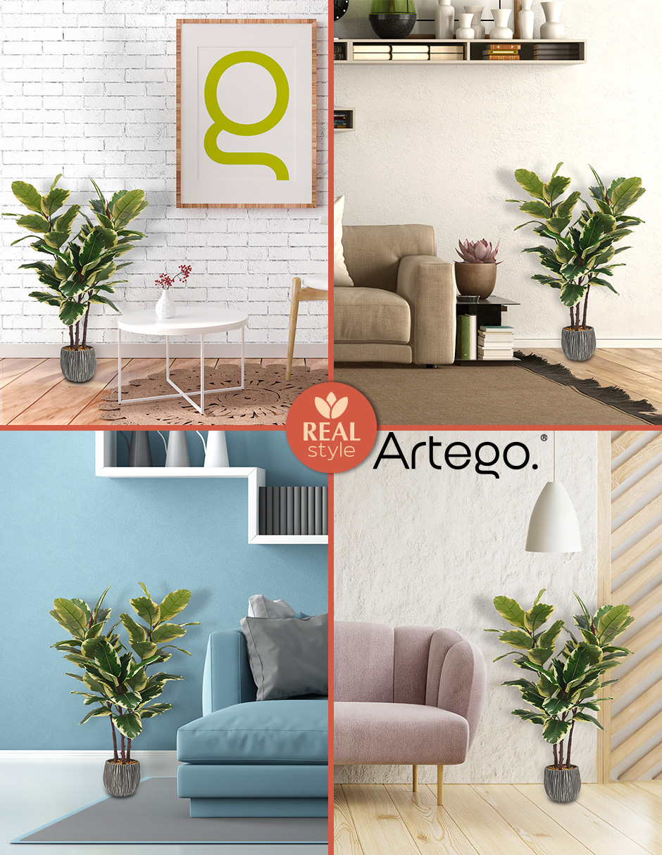 Foto 5 | Planta Artificial Decorativa Moderna Con Maceta Oak De 100cm De Alto Artego Para Hogar Sala Comercio Oficina