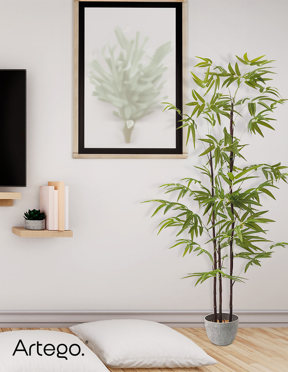 Foto 6 | Planta Artificial Decorativa Moderna Con Maceta Bambú Grande De 170cm De Alto Artego Para Hogar Sala Comercio Oficina