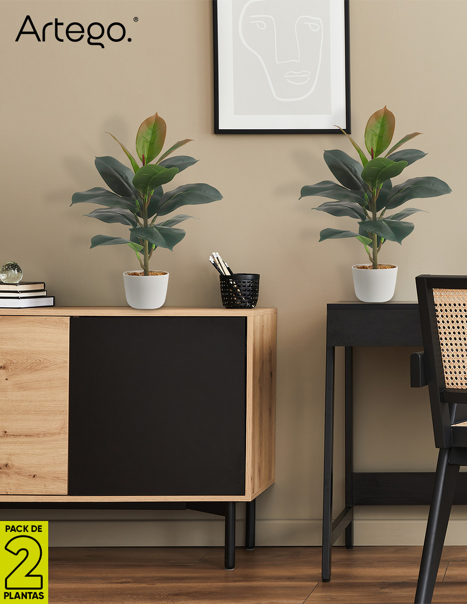 Foto 6 | Planta Artificial Moderna Con Maceta Decorativa Real Style Compacta Pack De 2 Unidades Oak De 50cm De Alto Artego