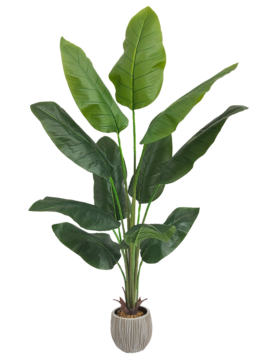 Planta Artificial Decorativa Moderna Con Maceta Ave De Paraiso Sin Flor Grande De 150cm De Alto Artego