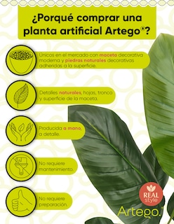 Foto 3 | Planta Artificial Decorativa Moderna Con Maceta Ave De Paraiso Sin Flor Grande De 150cm De Alto Artego