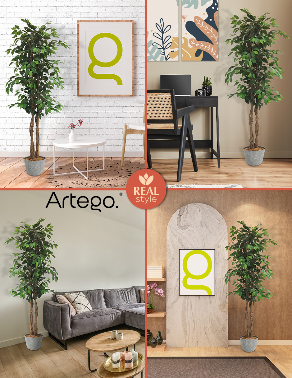 Foto 6 pulgar | Planta Artificial Decorativa Moderna Con Maceta Ficus Grande De 170cm De Alto Artego Para Hogar Sala Comercio Oficina