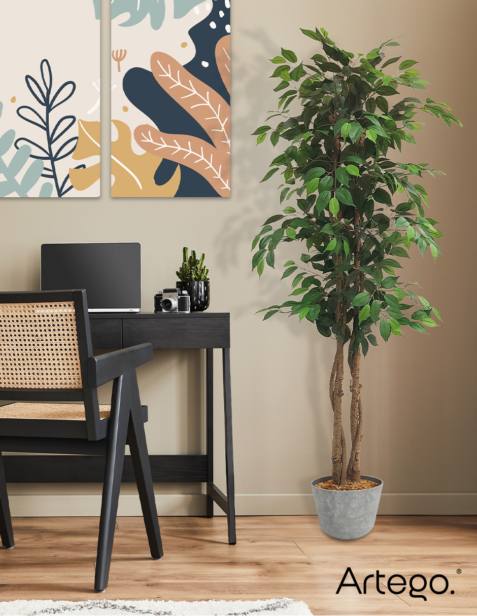 Foto 7 | Planta Artificial Decorativa Moderna Con Maceta Ficus Grande De 170cm De Alto Artego Para Hogar Sala Comercio Oficina