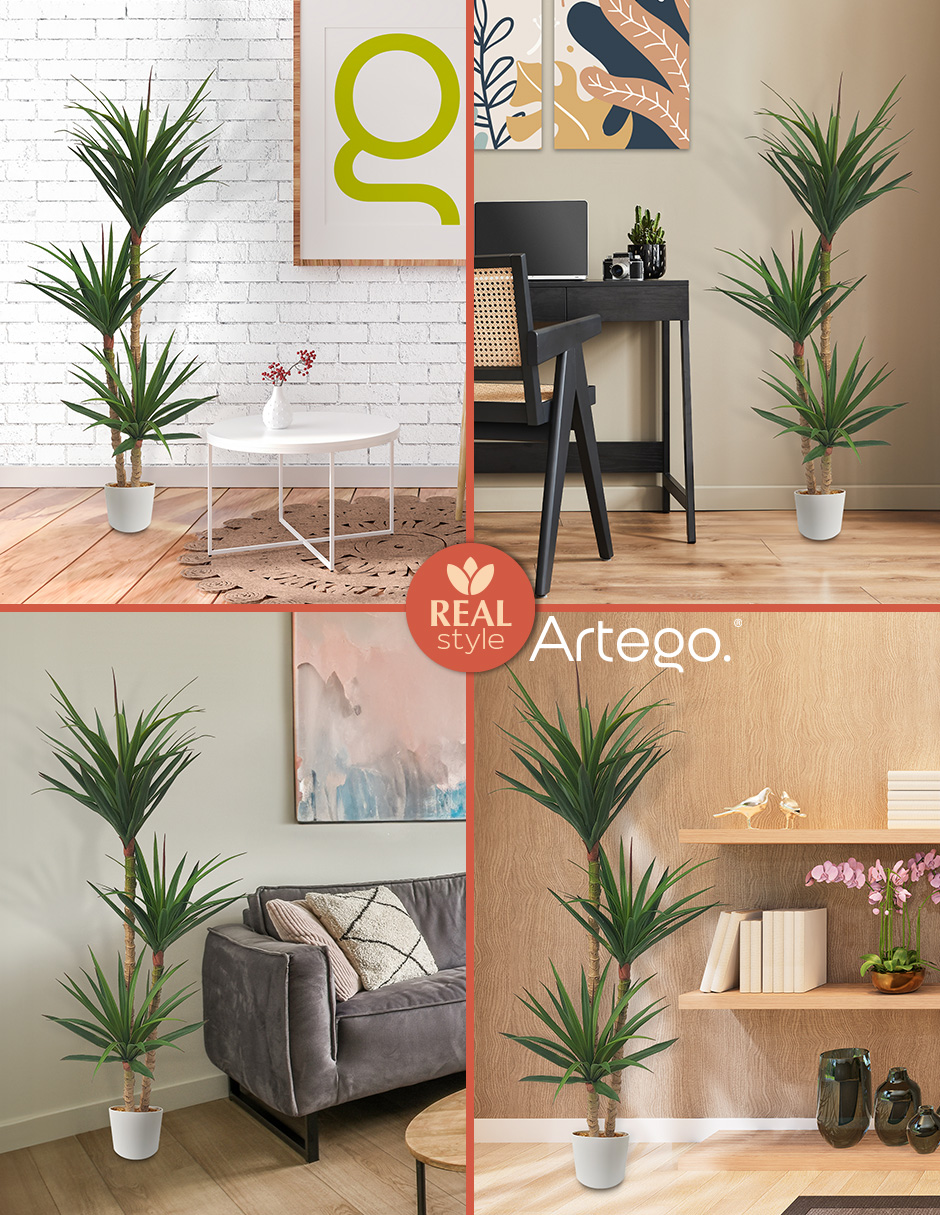 Foto 6 pulgar | Planta Artificial Decorativa Moderna Con Maceta Dracaena Palo De Brasil De 140cm De Alto Artego Para Hogar Sala