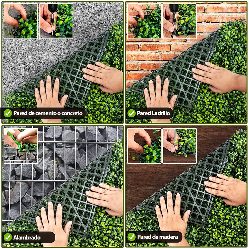 Foto 6 pulgar | Valla de Plantas Artificiales Verde - Venta Internacional